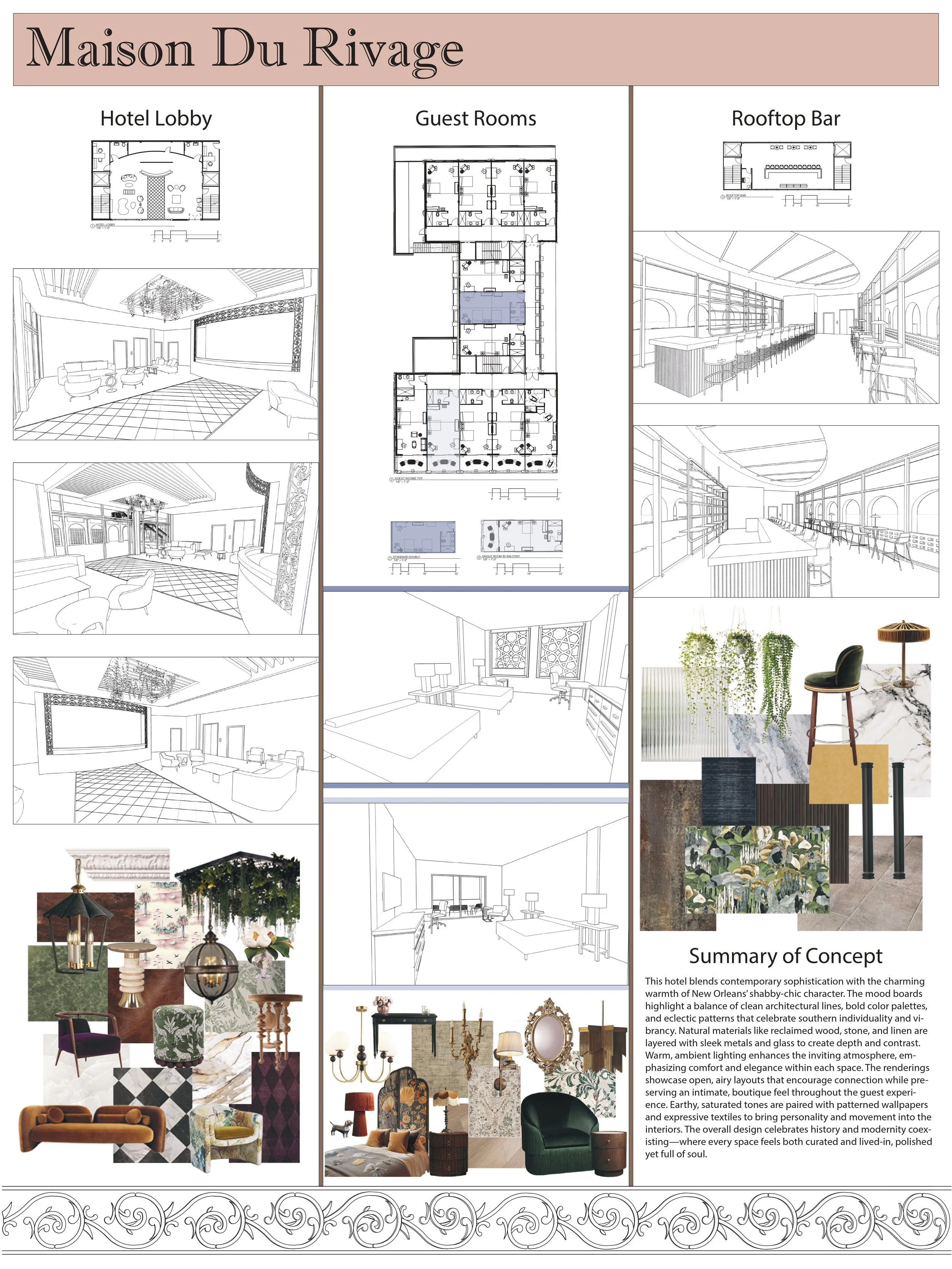 Maison Du Rivage - Schematic Phase Board - Senior Year, Fall Semester