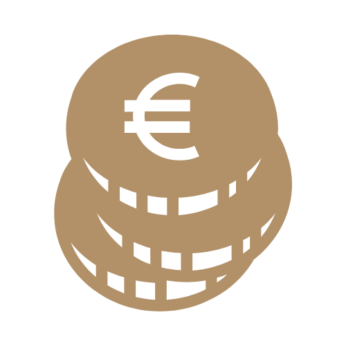 Pile de pièces avec symbole euro