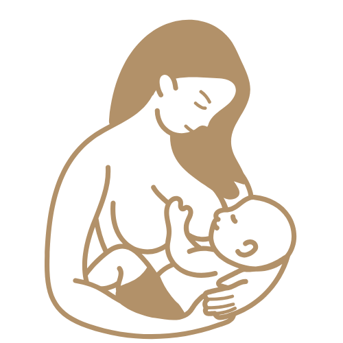 Illustration d'une femme allaitant un bébé.