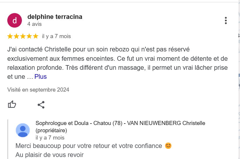 Un capture d'écran #3 d'un avis sur Christelle Van Nieuwerg