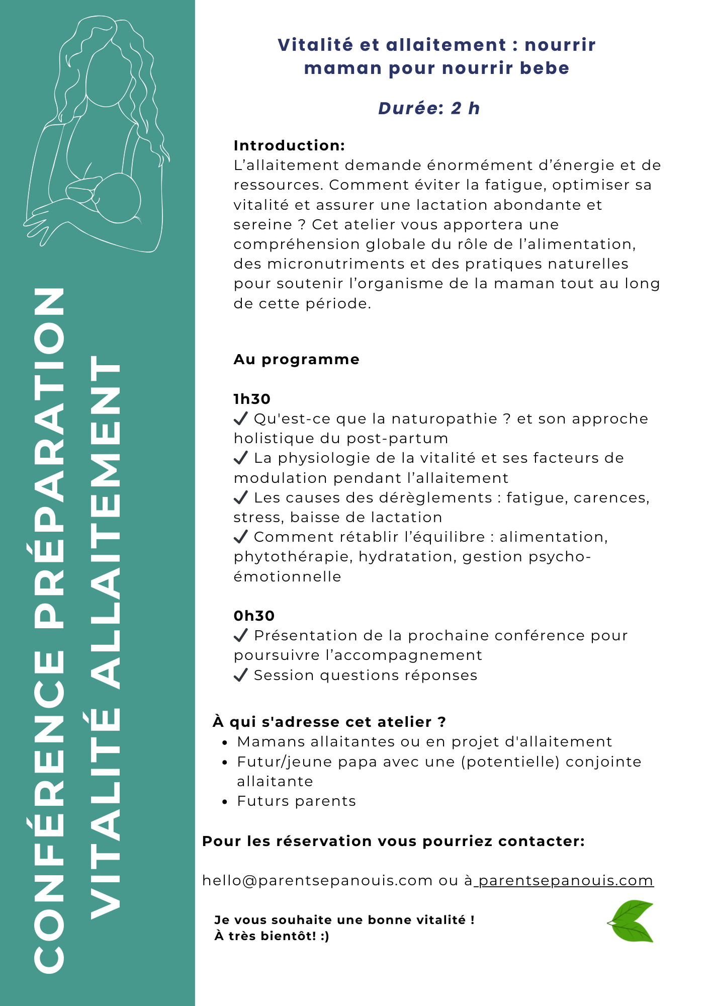 programme pour la préparation d'allaitement
