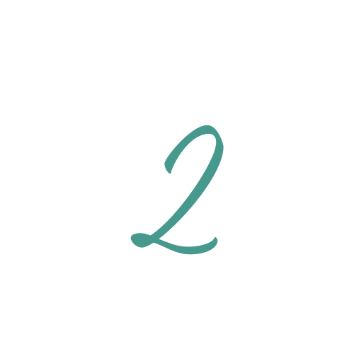 Numéro 2 écrit dans une police cursive sur un fond blanc entouré d'un cercle noir.