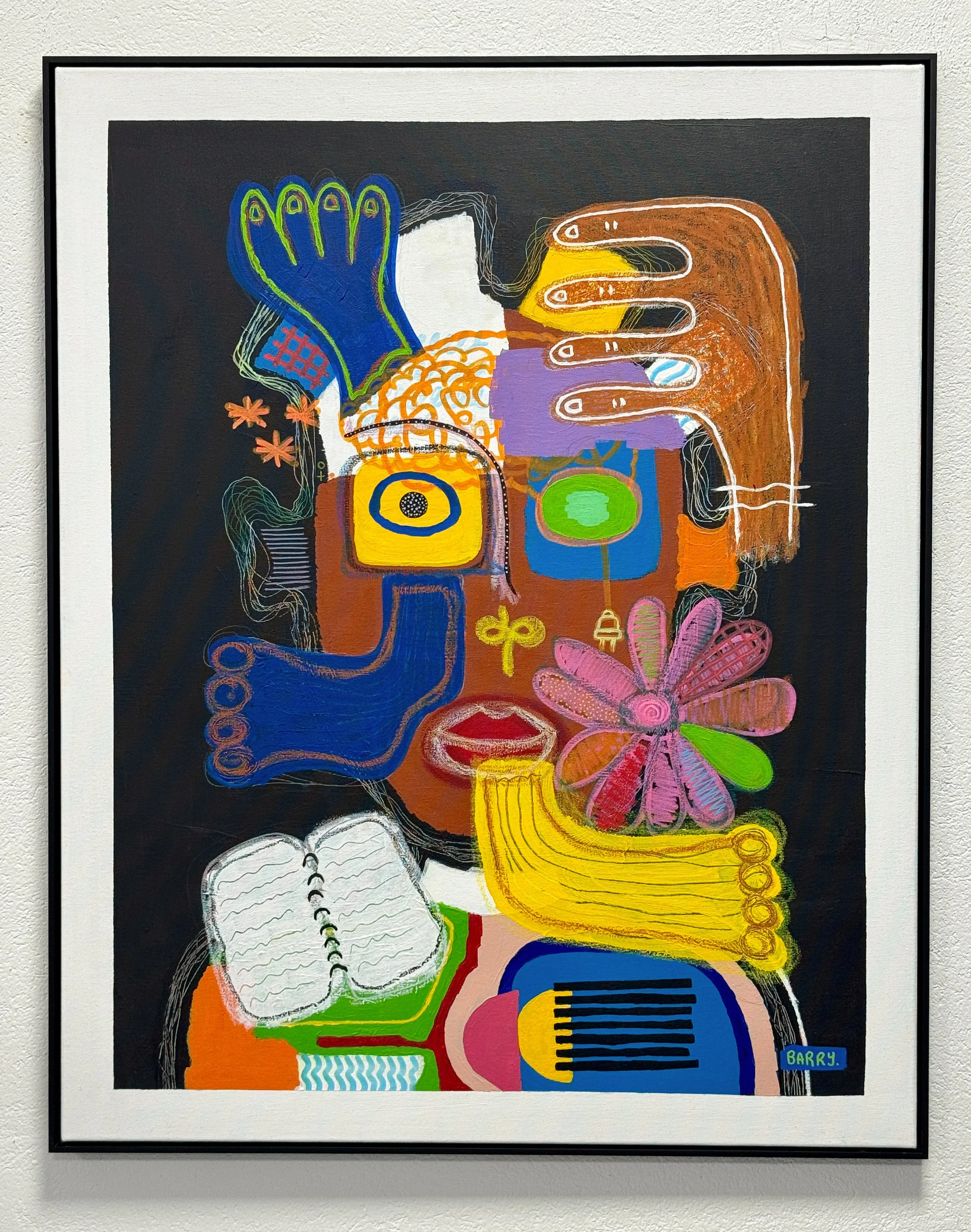 Flower Power (2025) - Mixed media on linen canvas - 100 x 80 cm