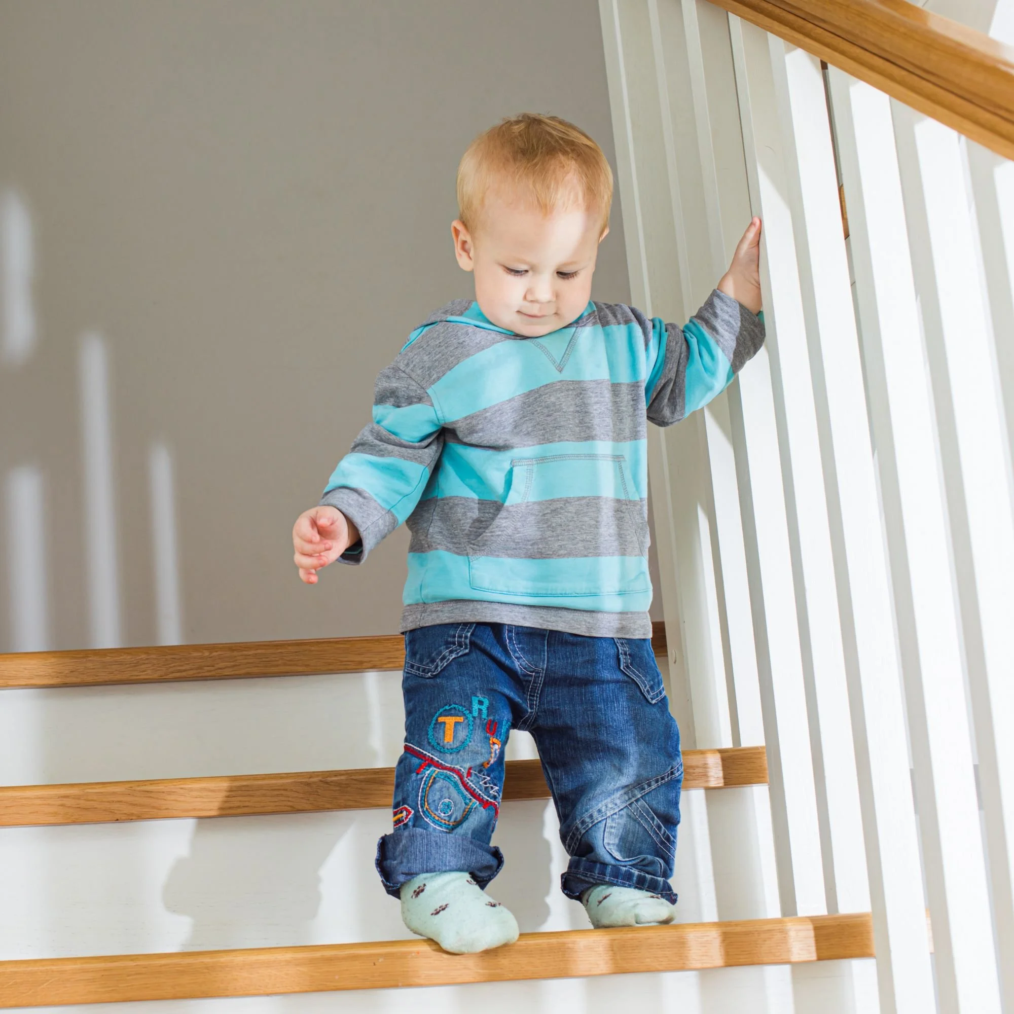 Both Feet on Each Step