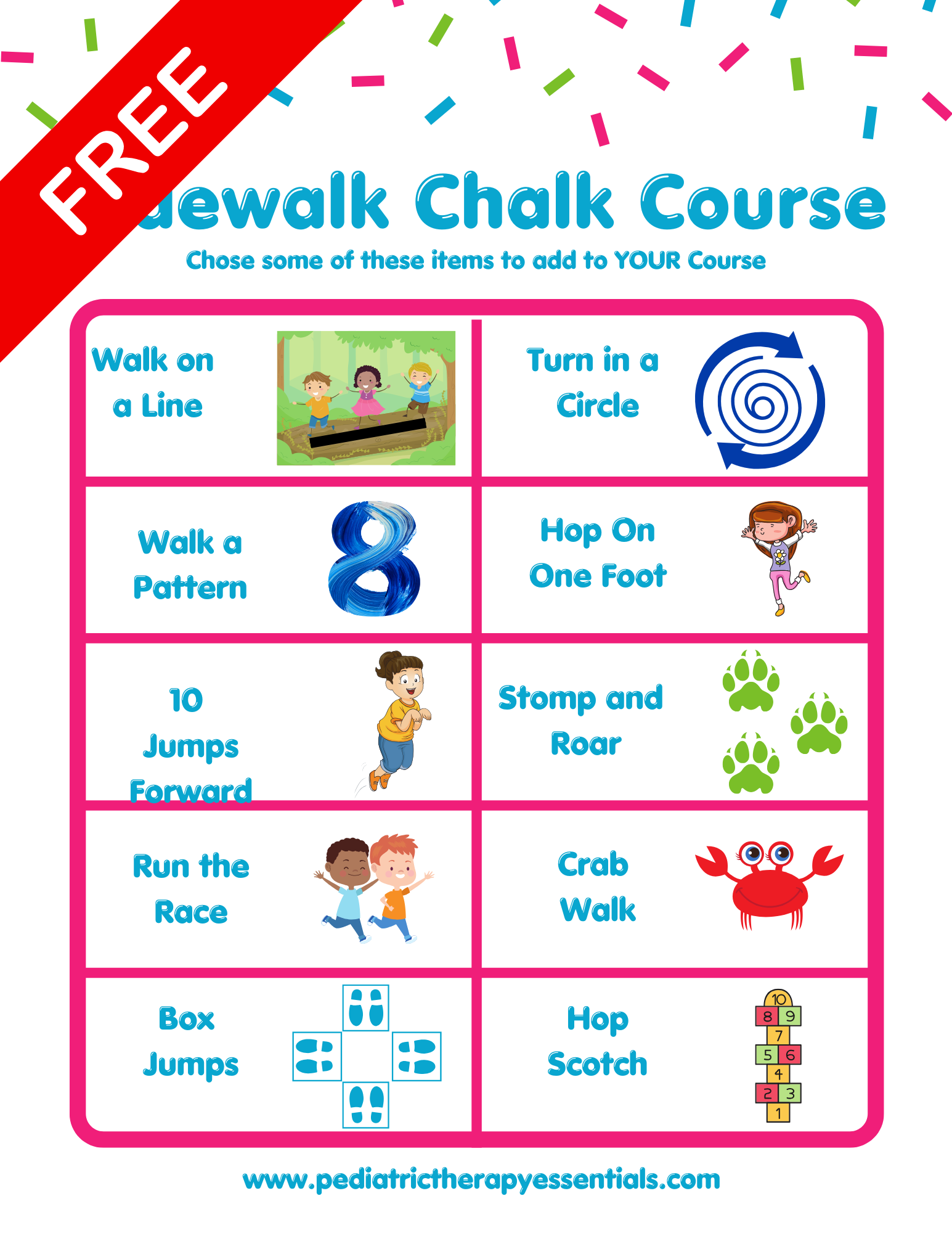 Sidewalk Chalk Obstacle Course