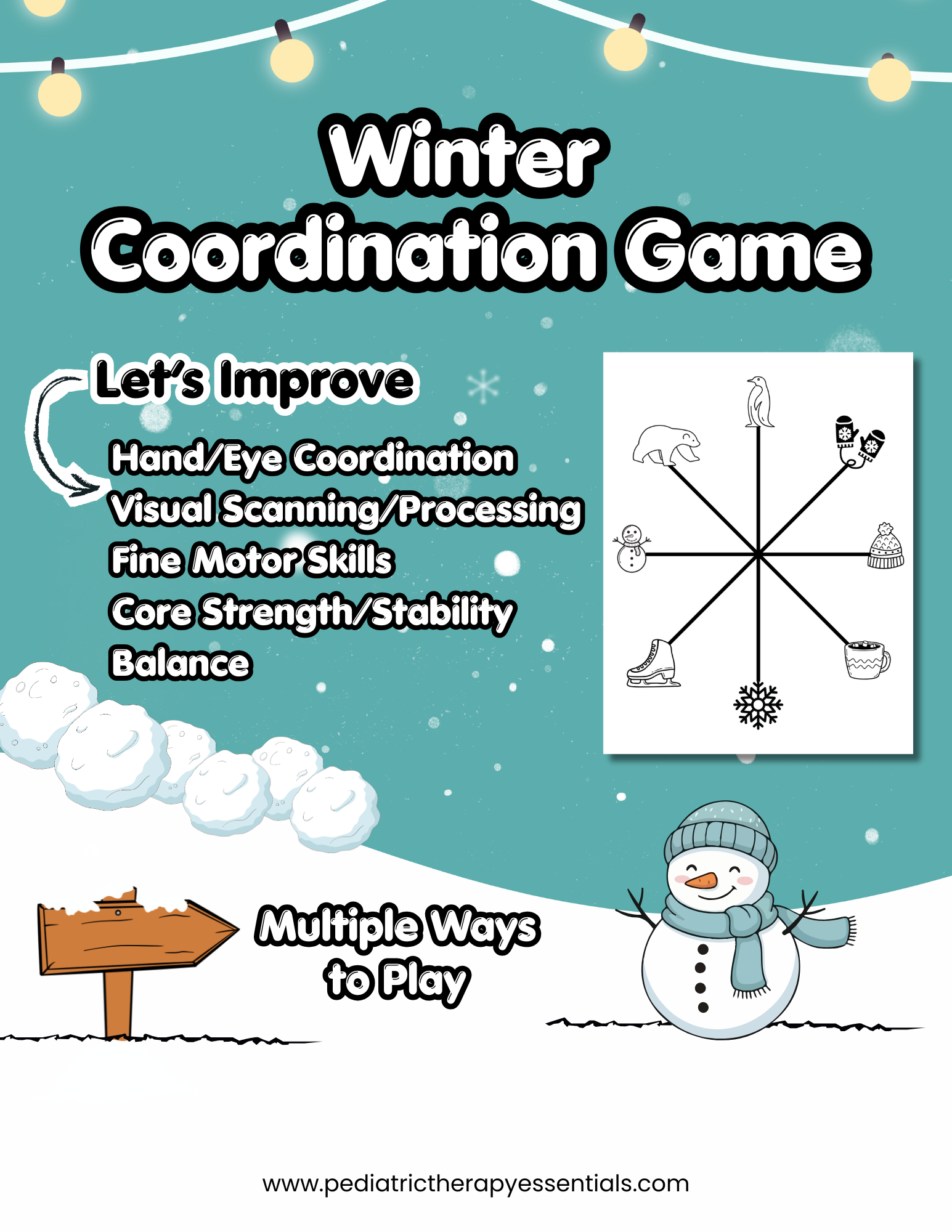 Make Winter Pairs: Visual Tracking and Hand Eye Coordination Activity