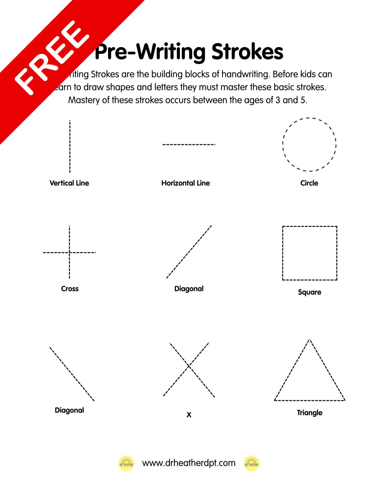 Pre-Writing Strokes Freebie