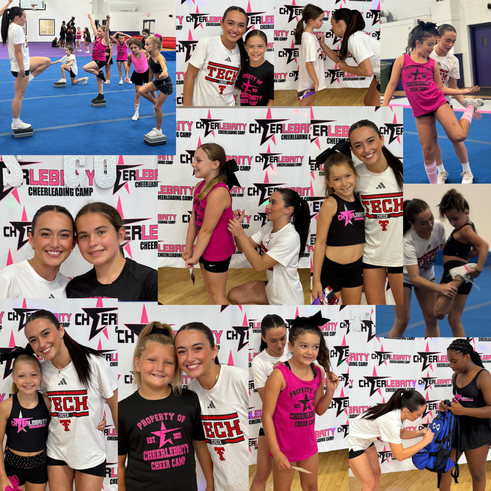 Photo collage of Maddy Brum, previous Cheerlebrity Guest Instructor