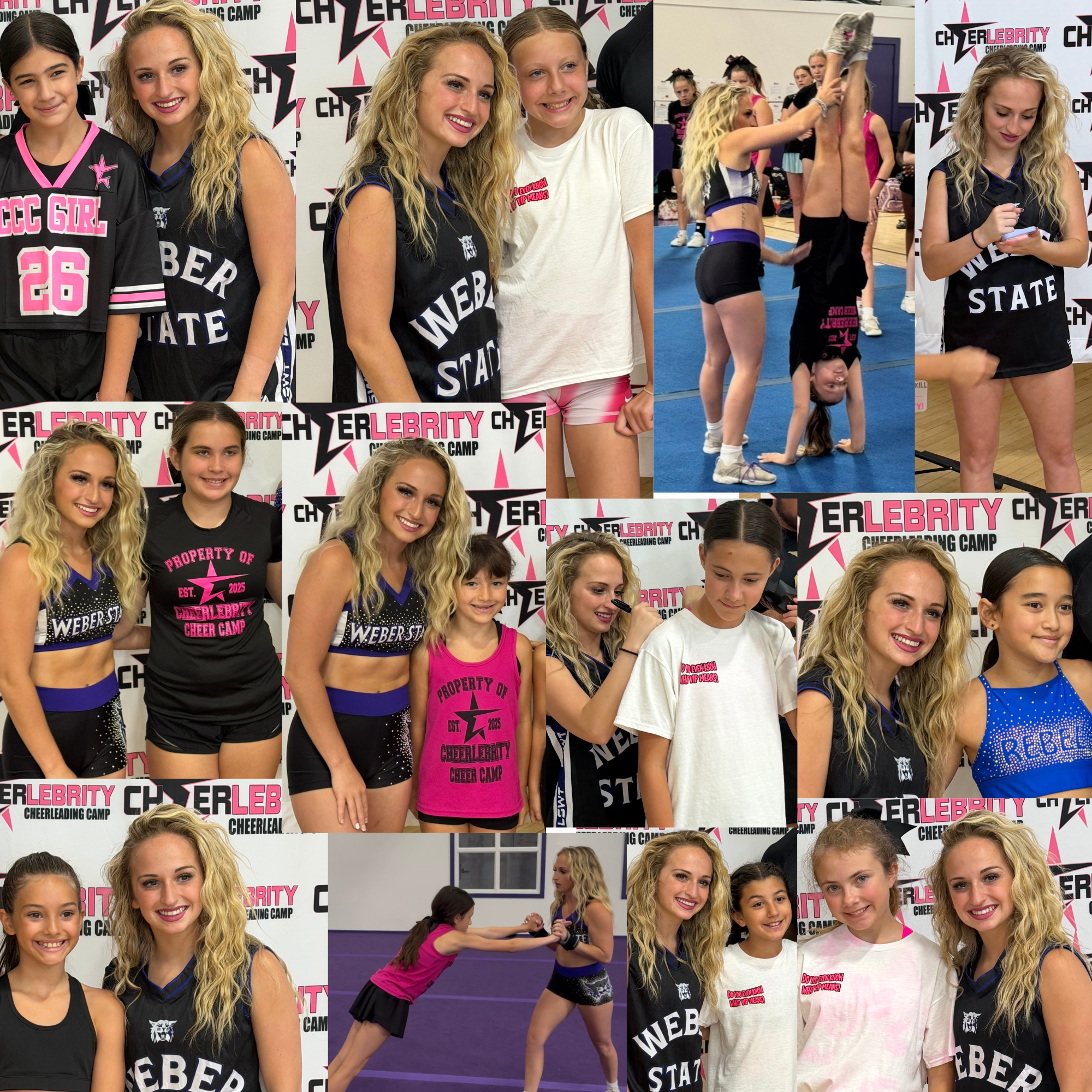 Photo collage of Hailey D'Lynn, previous Cheerlebrity Guest Instructor