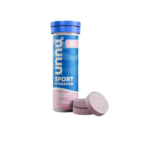 Tube of strawberry lemonade electrolyte tablets