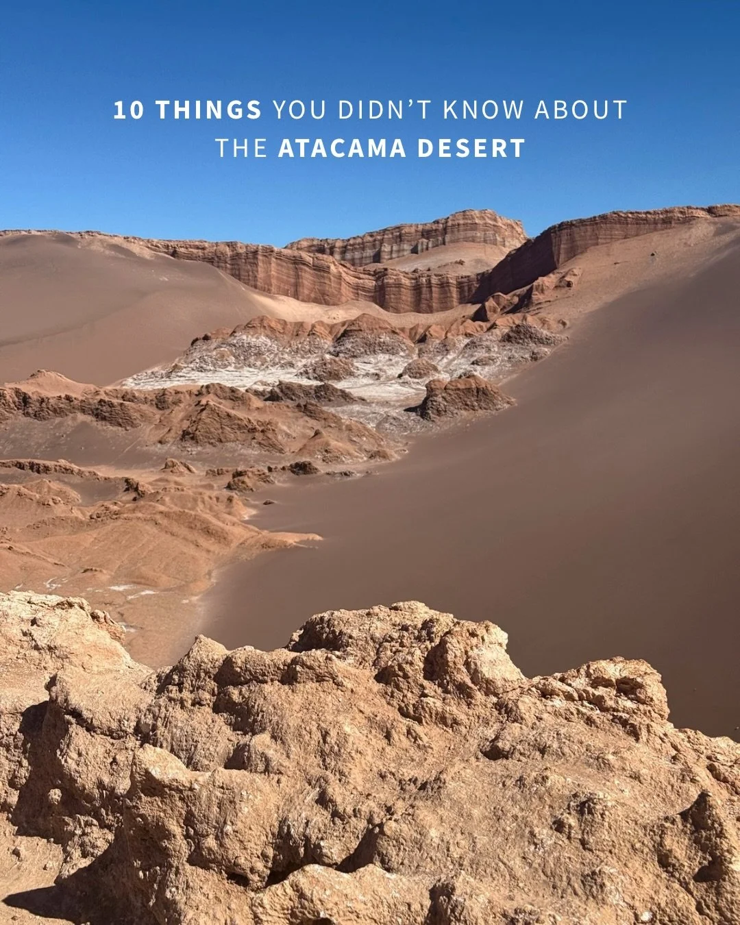 The Atacama Desert is one of those places that keeps surprising you. ☀️🌵

The driest desert on Earth is also home to flamingos, geysers, salt lagoons, volcanoes, and some of the best stargazing in the world.

Here are a few things you might not have