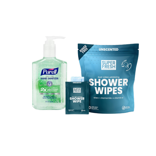Hand sanitizer and body wipes