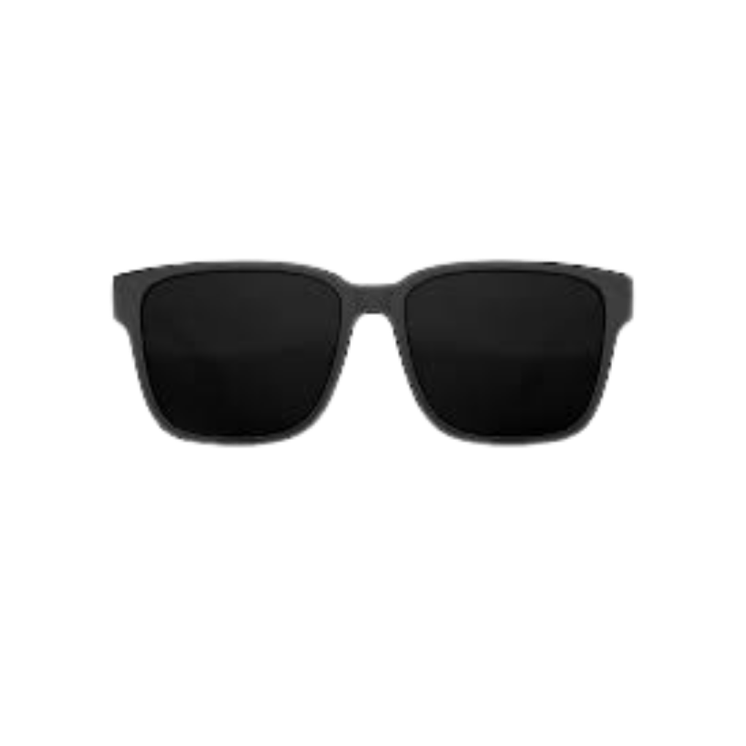 Black sunglasses with dark lenses and thick frame