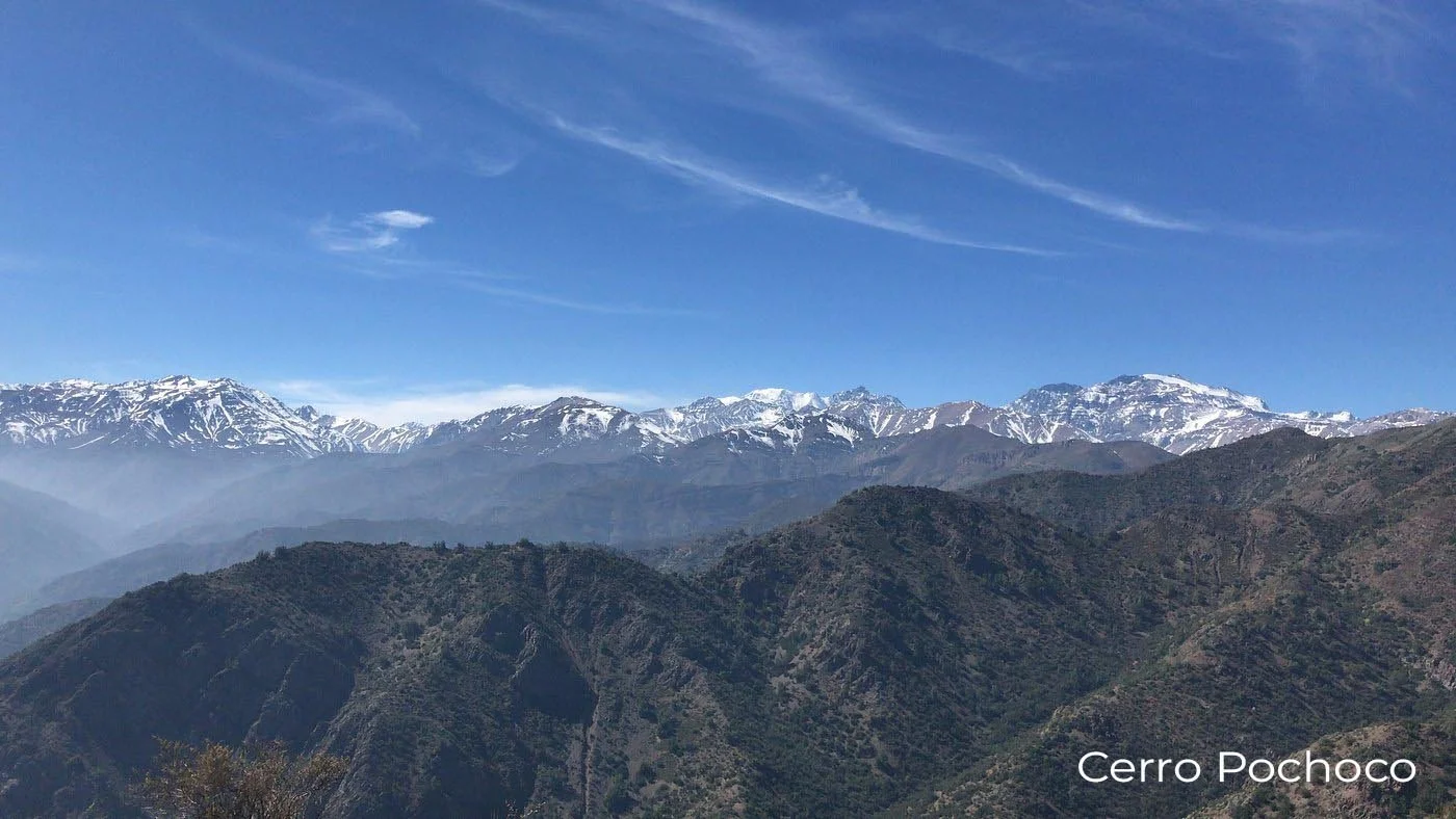 Hiking trail on Cerro Pochoco in the Andes above Santiago, Chile