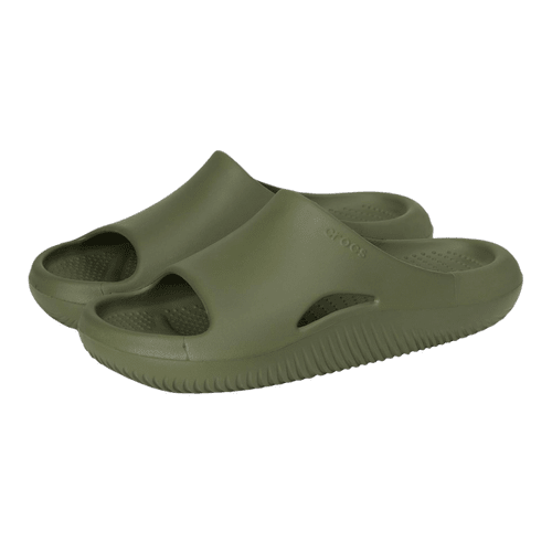 Olive green slide sandals
