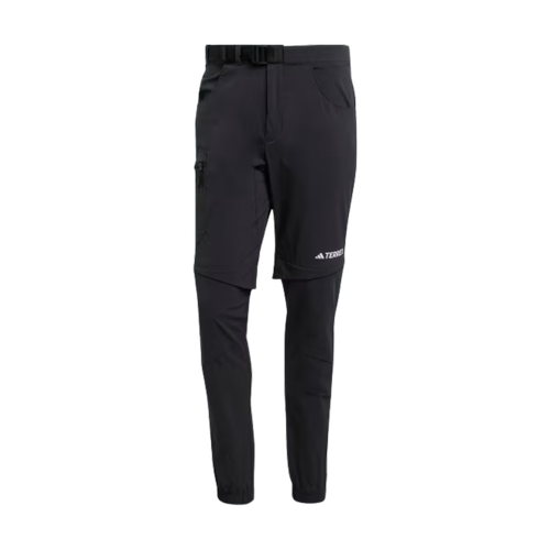 Black hiking trousers with zippered pockets