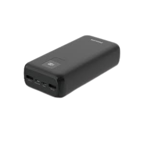Black power bank with multiple USB ports