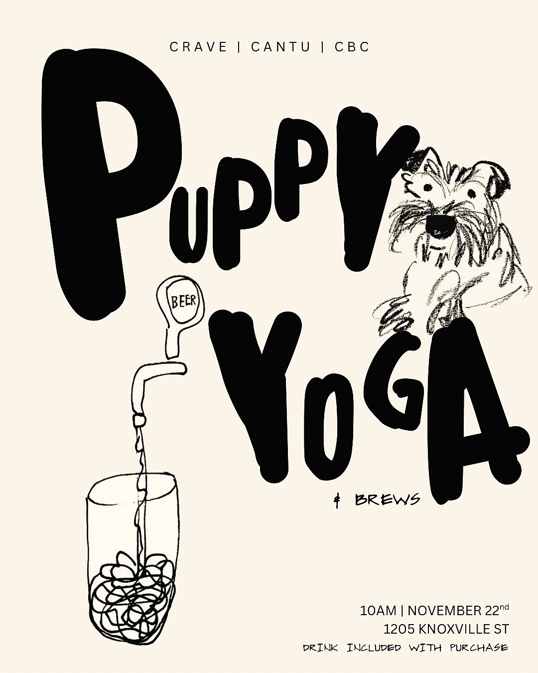 Yoga that feels good &amp; does good🐶🧘&zwj;♀️🍺

We&rsquo;re teaming up with @thecantufoundation (our favorite) + @coronadobrewing for Puppy Yoga &amp; Brews!! 

Stretch, sip, and snuggle rescue pups all while supporting a great cause.

****TICKETS