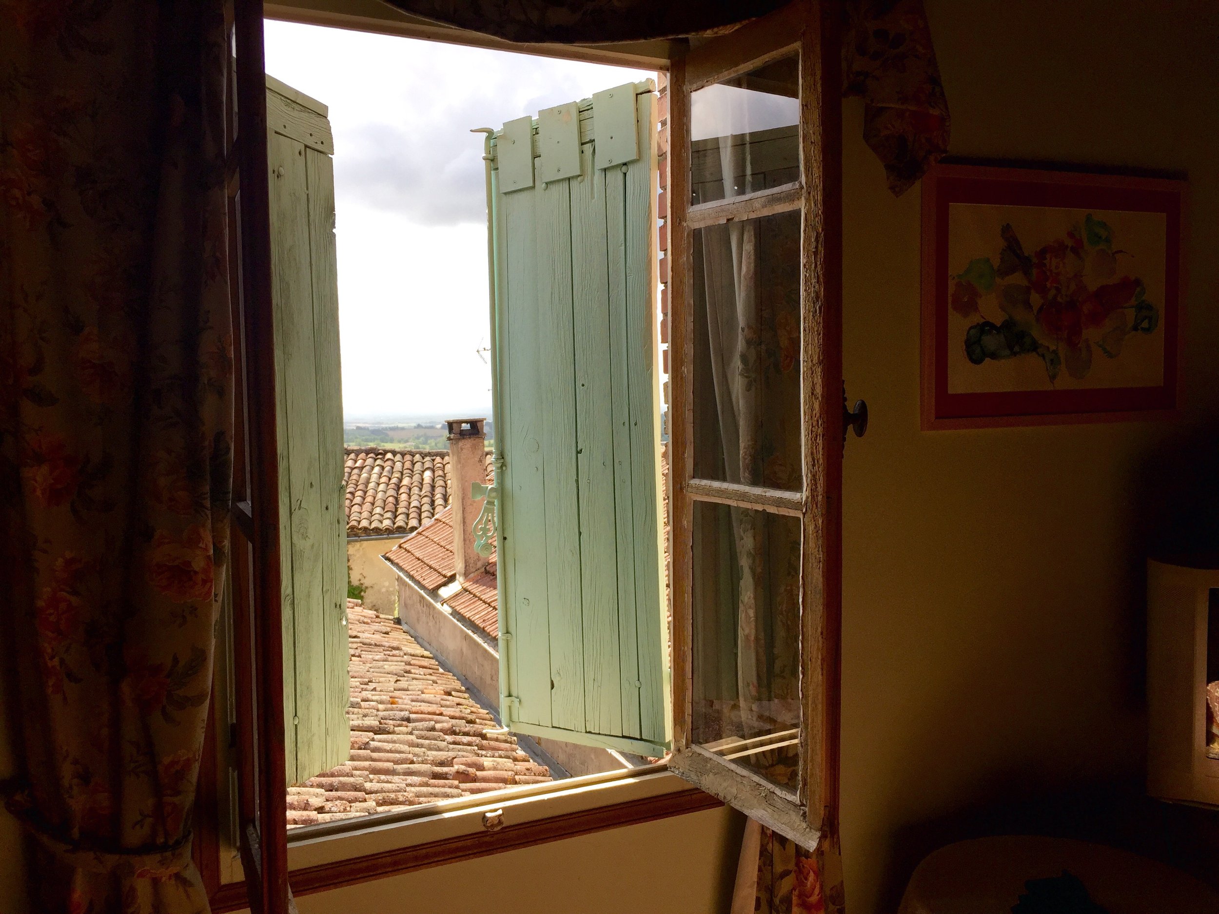 The rooftop view from the bedroom of the rue de la Libération house