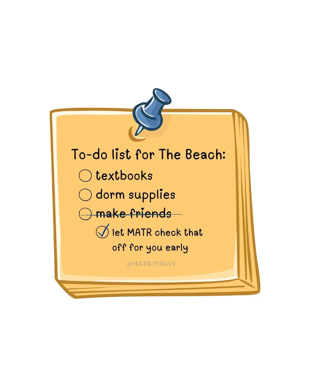 Starting at CSU Long Beach this fall? Don't do it alone.

College is better when you have someone to lean on. MATR helps you meet real friends through meaningful conversations, not just awkward small talk.

Click the link in the bio under &quot;colle