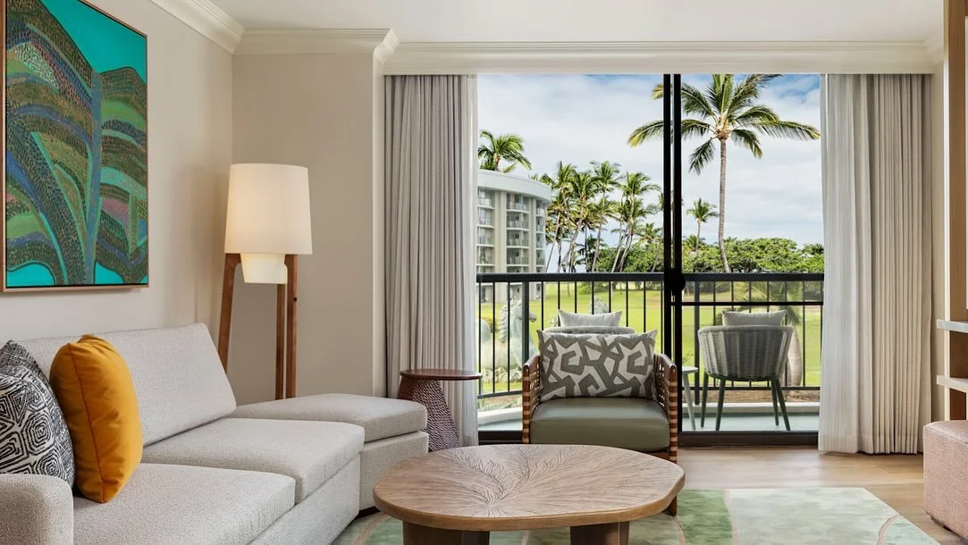 Proud to share our recent work at the beautiful Hilton Waikoloa Village Palace Tower! ✨ In collaboration with Carroll Adams and KNA Design, we fabricated and installed custom motorized pinch pleat draperies and sheers- bringing a seamless blend of st