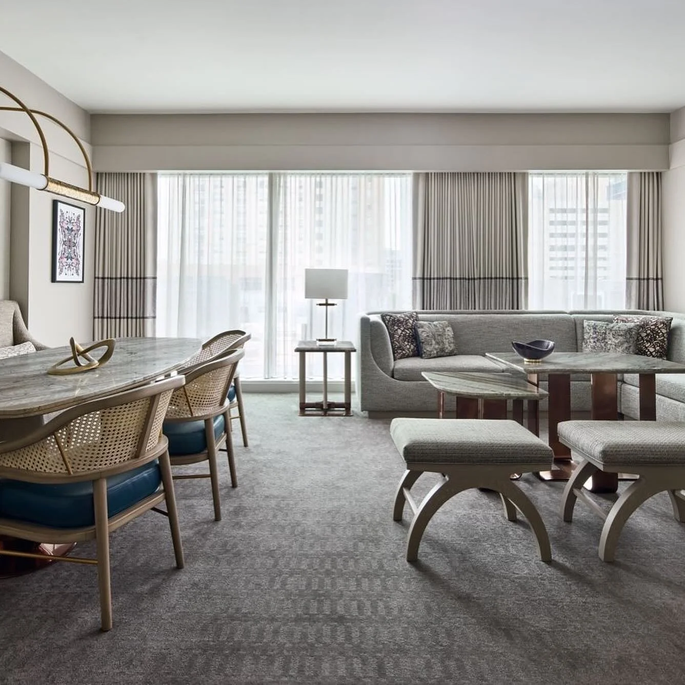 A look inside the Ritz-Carlton Charlotte&mdash;where our custom drapery and sheers help bring Parker Torres Design&rsquo;s sophisticated guestroom renovation to life. Grateful for the opportunity to partner with GS Associates and support this stunnin