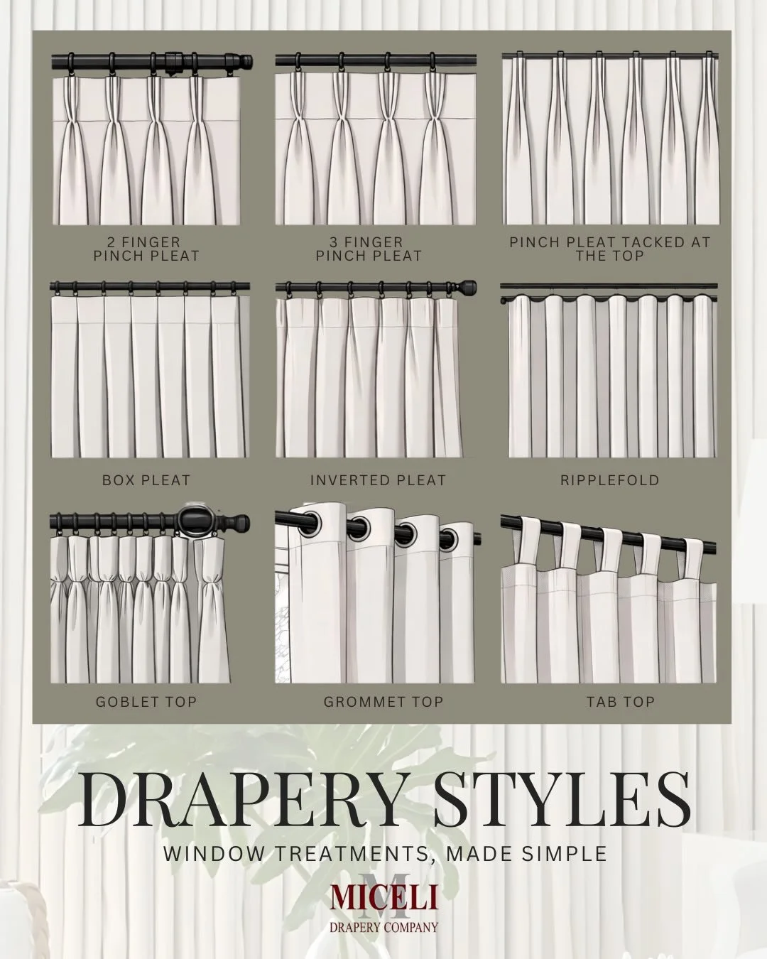 Selecting a drapery style is more than an aesthetic choice.

As part of The Miceli Method series, we&rsquo;re breaking down common drapery styles to help designers and procurement teams specify with confidence. Understanding the differences between s