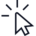 An icon depicting a mouse click.