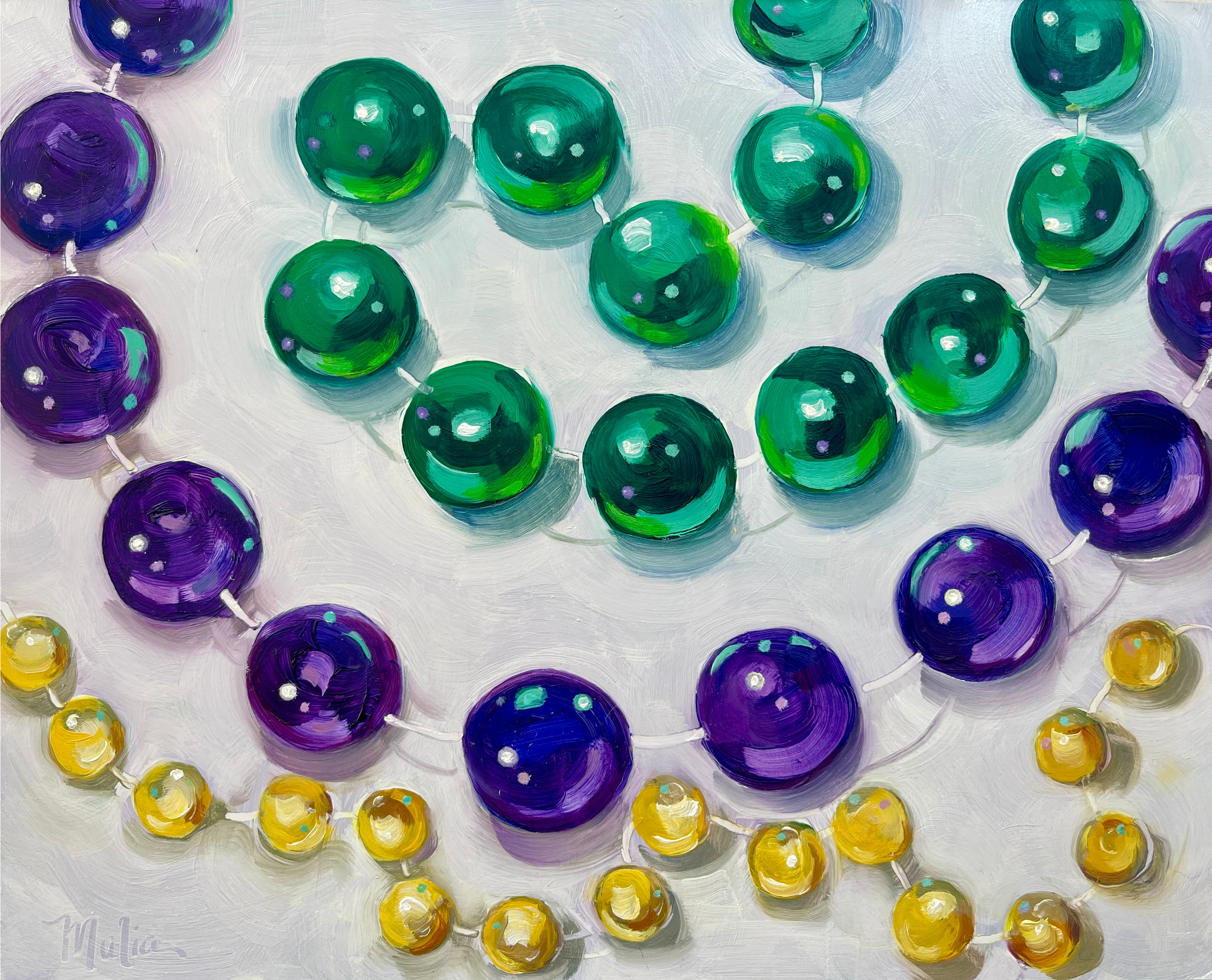 Mardi Gras from Above, 11x14, Oil Painting