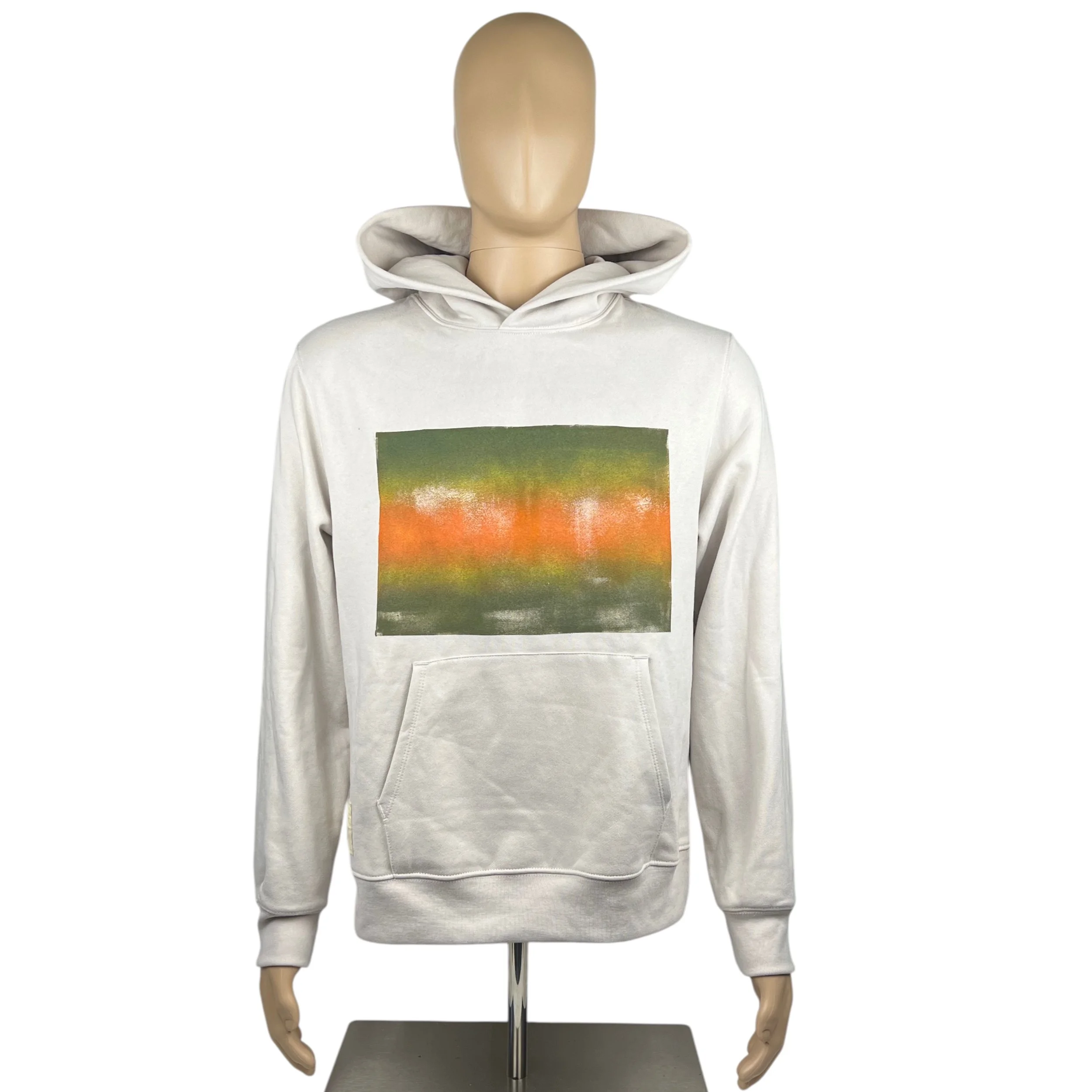 Unisex Sand Colored Hoodie in Balayage Print.  Sz S