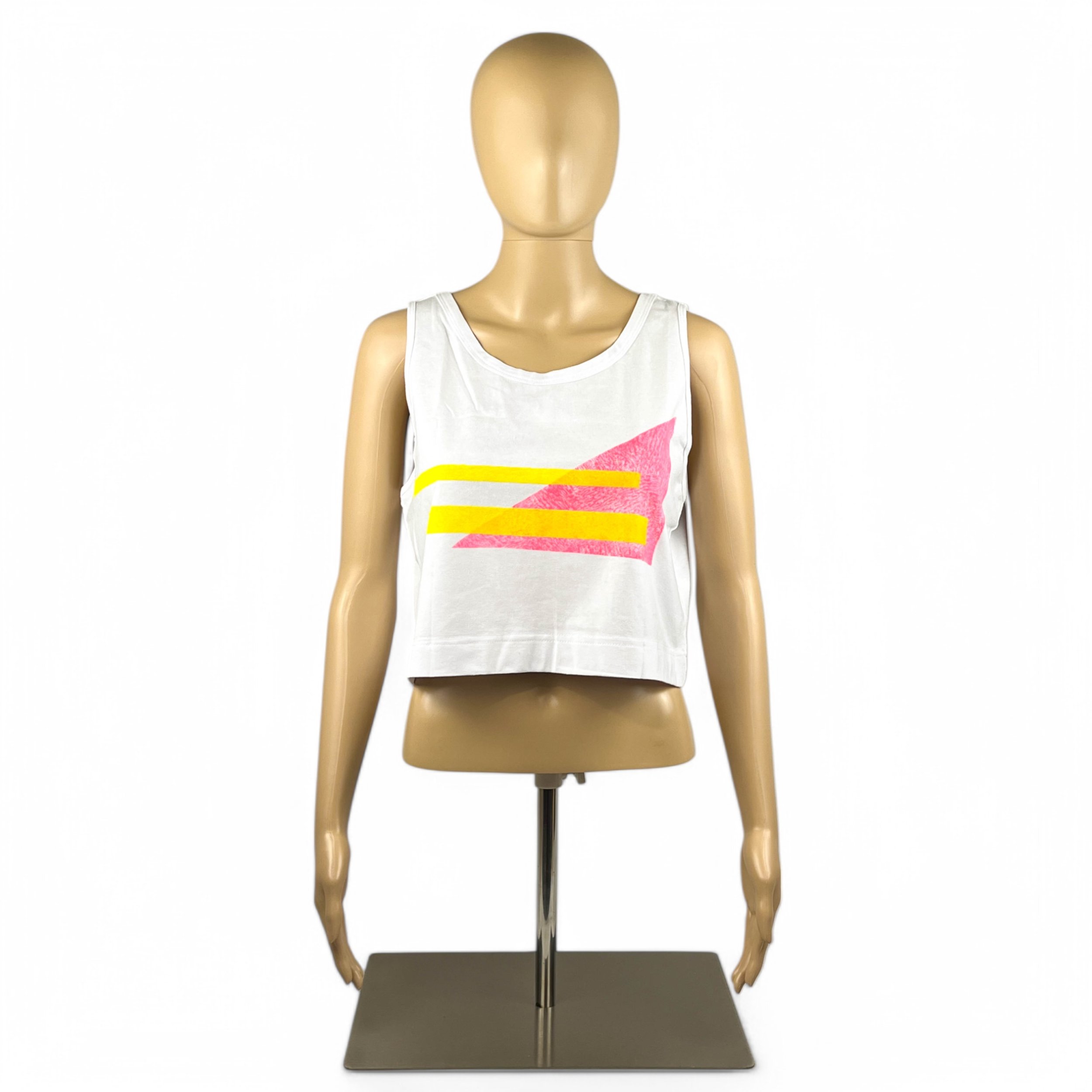 Women's Cropped Tank Top in Crisp White, Miami Vice Collection
