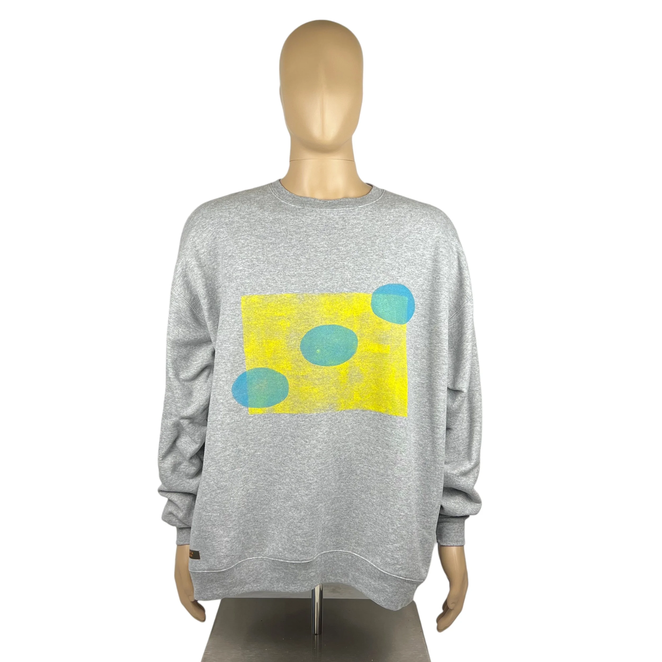 Unisex Crewneck Sweatshirt in Light Heather Grey w Planet Print szXL