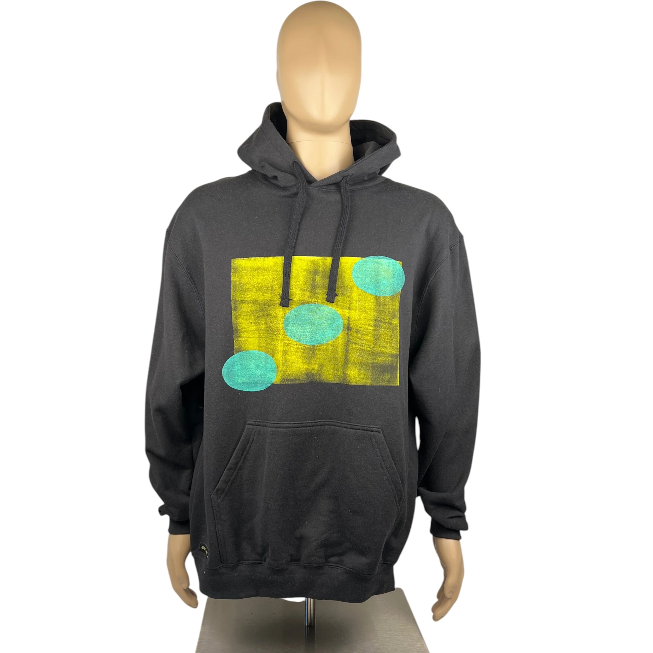 Unisex Hoodie in Black w Planet Print SzL
