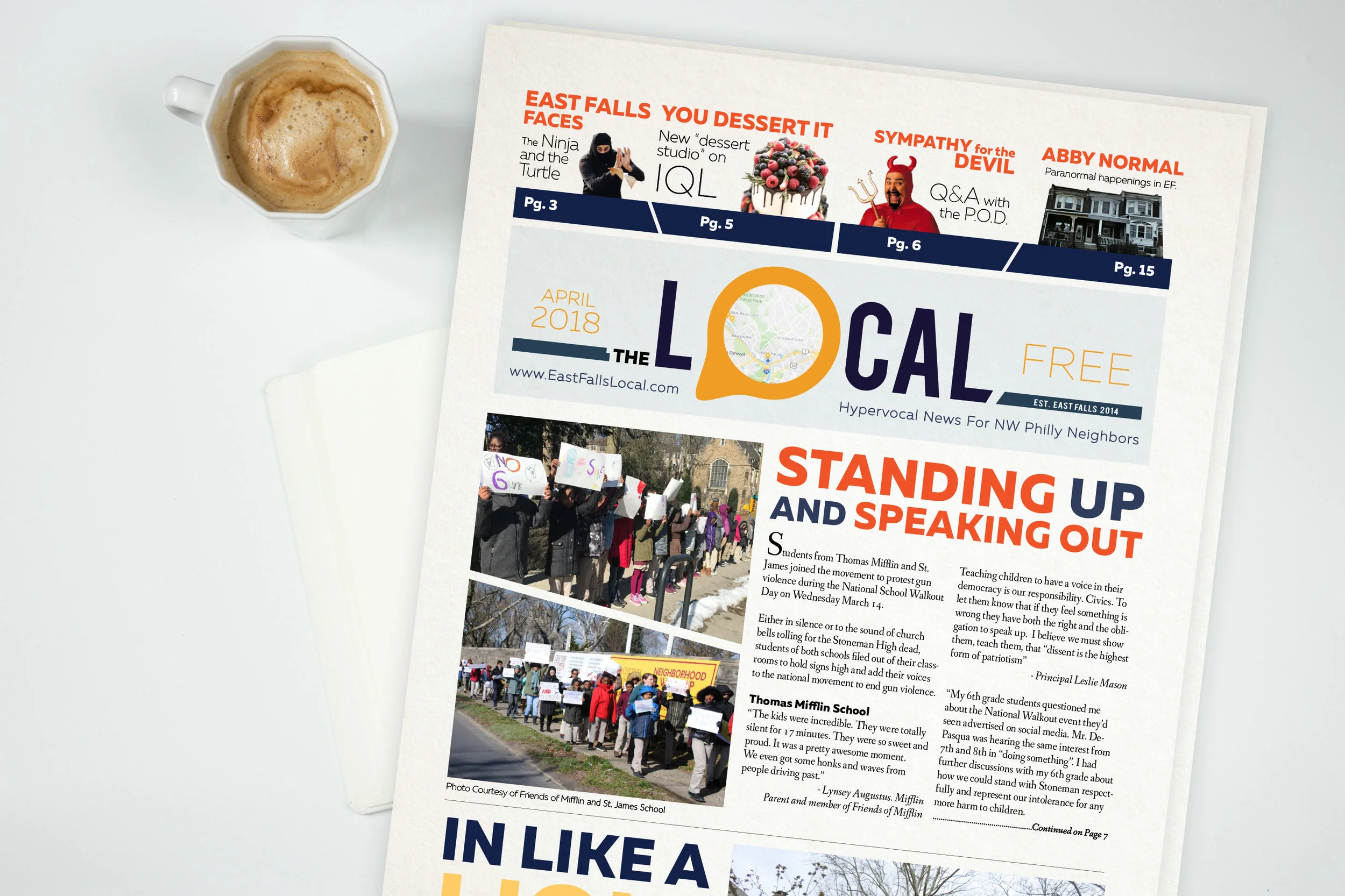 Pictured Above:&nbsp;Updated cover design for East Falls Local Newspaper.