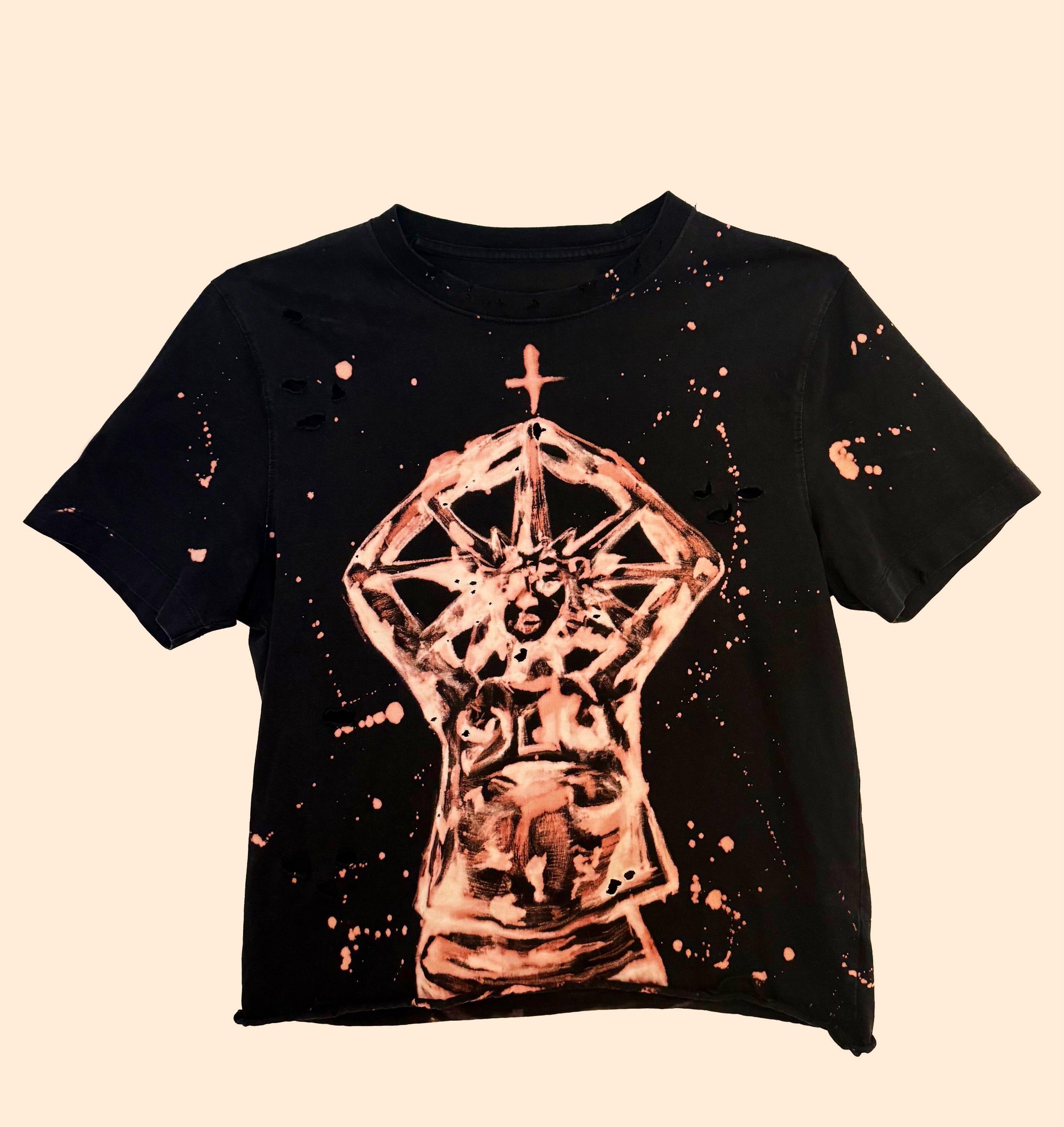 goddess statue

bleach painted t-shirt. 

Message me if you want one! (this one unfortunately isn&rsquo;t for sale, but I&rsquo;d be happy to make more)
