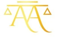 Yellow logo with the letters 'A' and a scale symbol above, representing balance or justice.