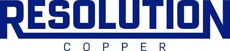 Resolution Copper logo in blue and white.