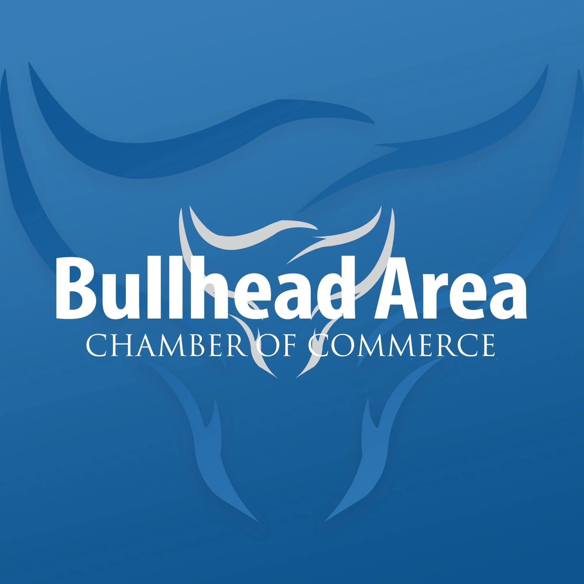 Blue background with a stylized animal face, featuring a white nose and fox-like features, with the text 'Bulldog Area Chamber of Commerce' in white at the bottom.