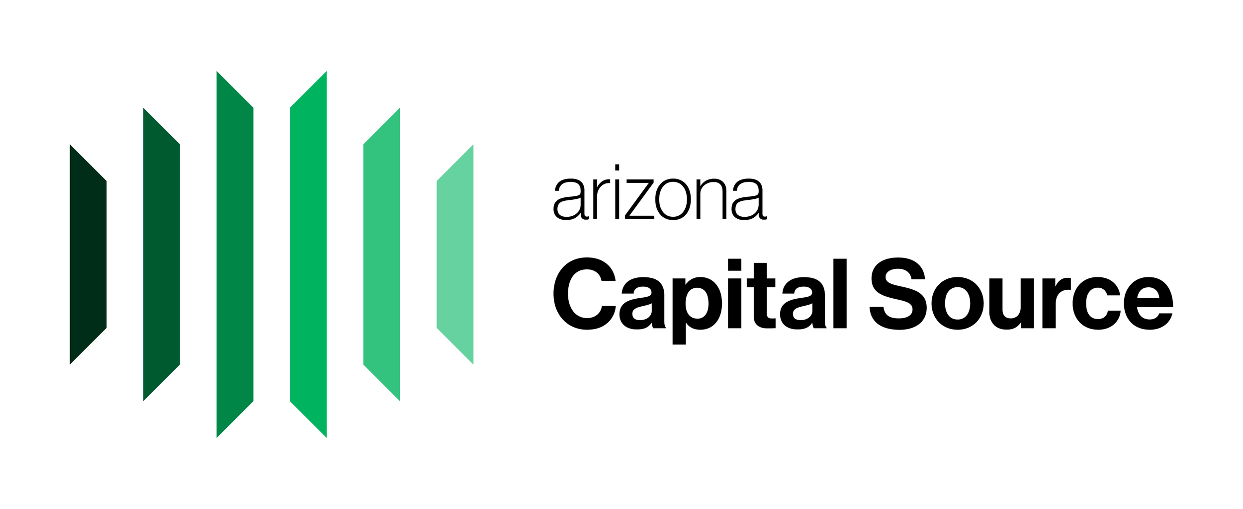 Logo of Arizona Capital Source with stylized green vertical bars and black and grey text.