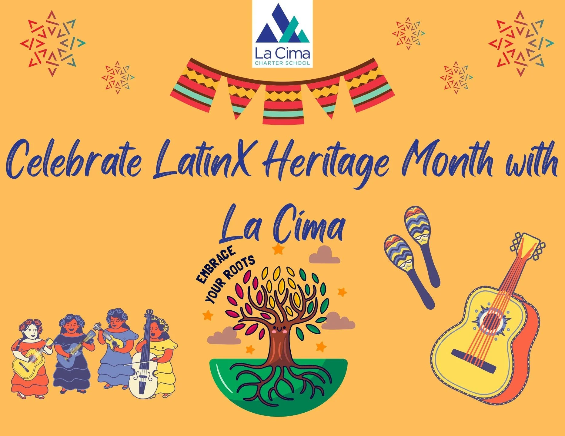 🌟 La Cima Celebrates Latinx Heritage Month! 🌟

From September 15 - October 15, we honor and celebrate the rich history, culture, and contributions of the Latinx community. At La Cima, we take pride in uplifting our scholars by teaching, sharing, an