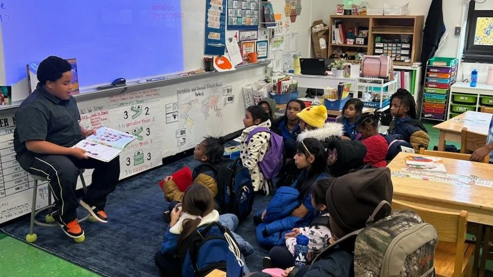 📚✨ La Cima Alumni Visit!

Our hearts are full seeing our amazing La Cima Alumni return to read to our 2nd graders and watch Operations proudly hang their 5th-grade photos on the Alumni Wall. 💙
We love when our alumni come back to give back and stay