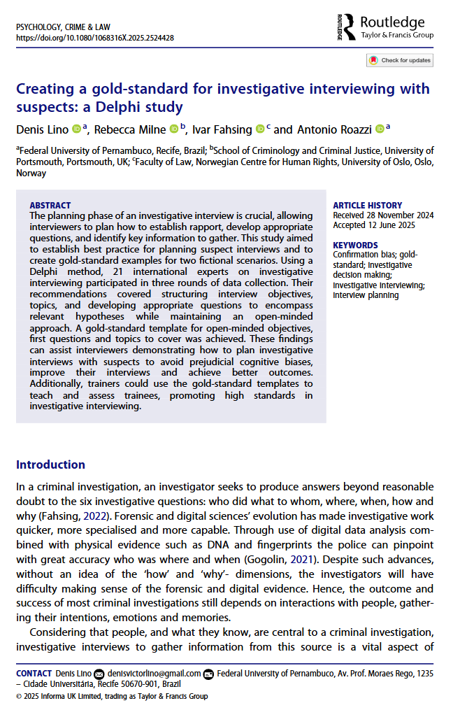 Creating a Gold-Standard for Investigative Interviewing with Suspects