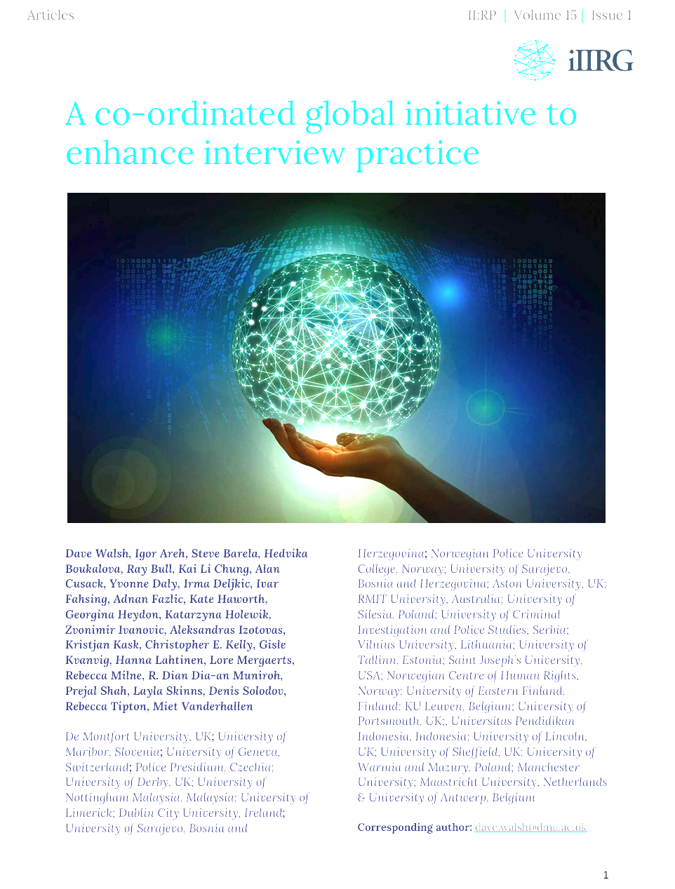 A co-ordinated global initiative to enhance interview practice