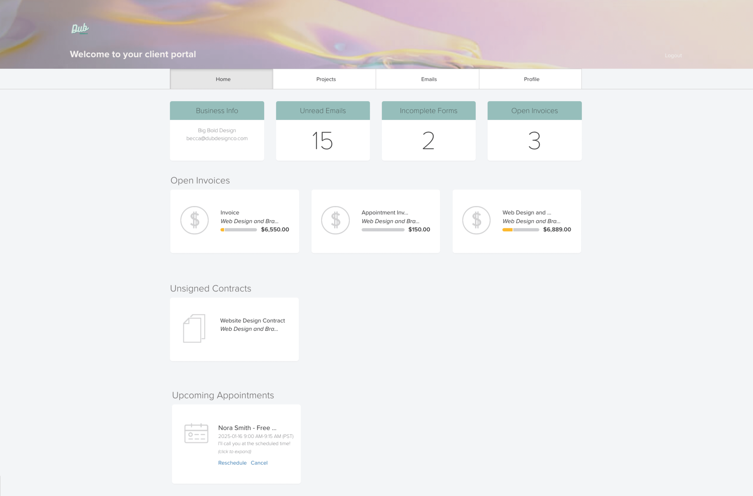 Access client portals — Dubsado
