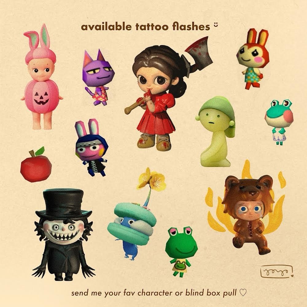 Available flash by @yolkyolkyo during her guest spot!! Dm to book! 💫
