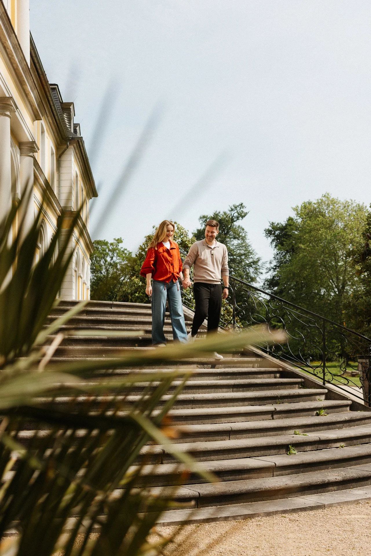 Romantische Paarfotos unter Palmen im Botanischen Garten Bonn