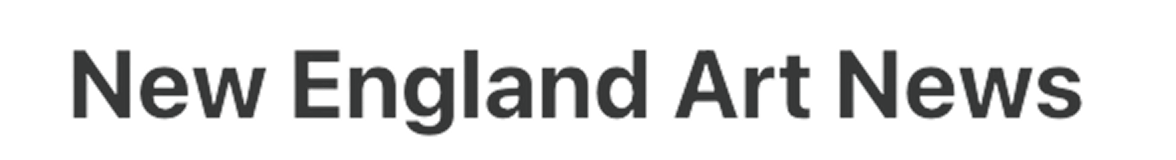Text reading "New England Art News" in bold black letters on a gray background.