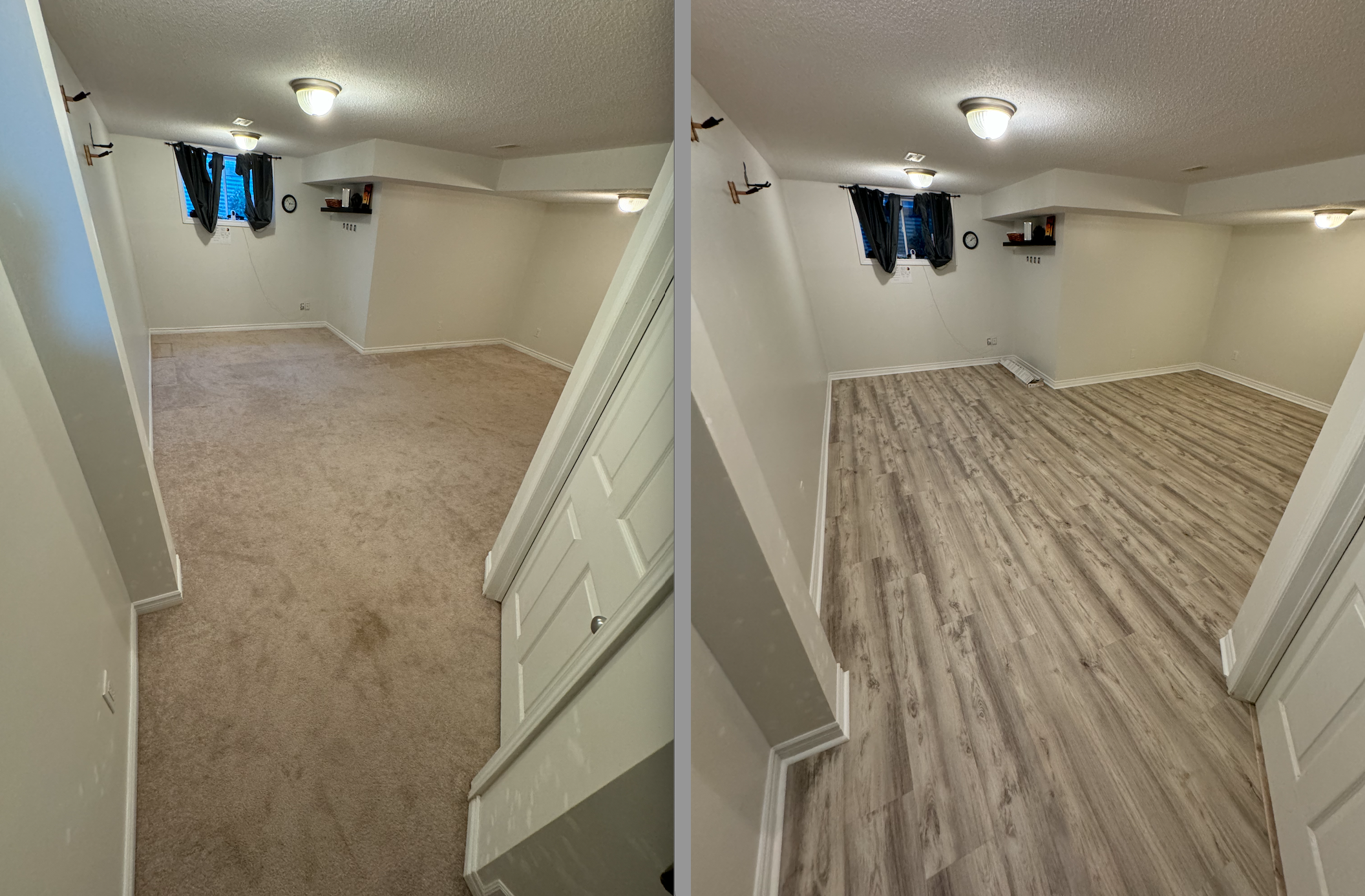 Entire basement floor transformation