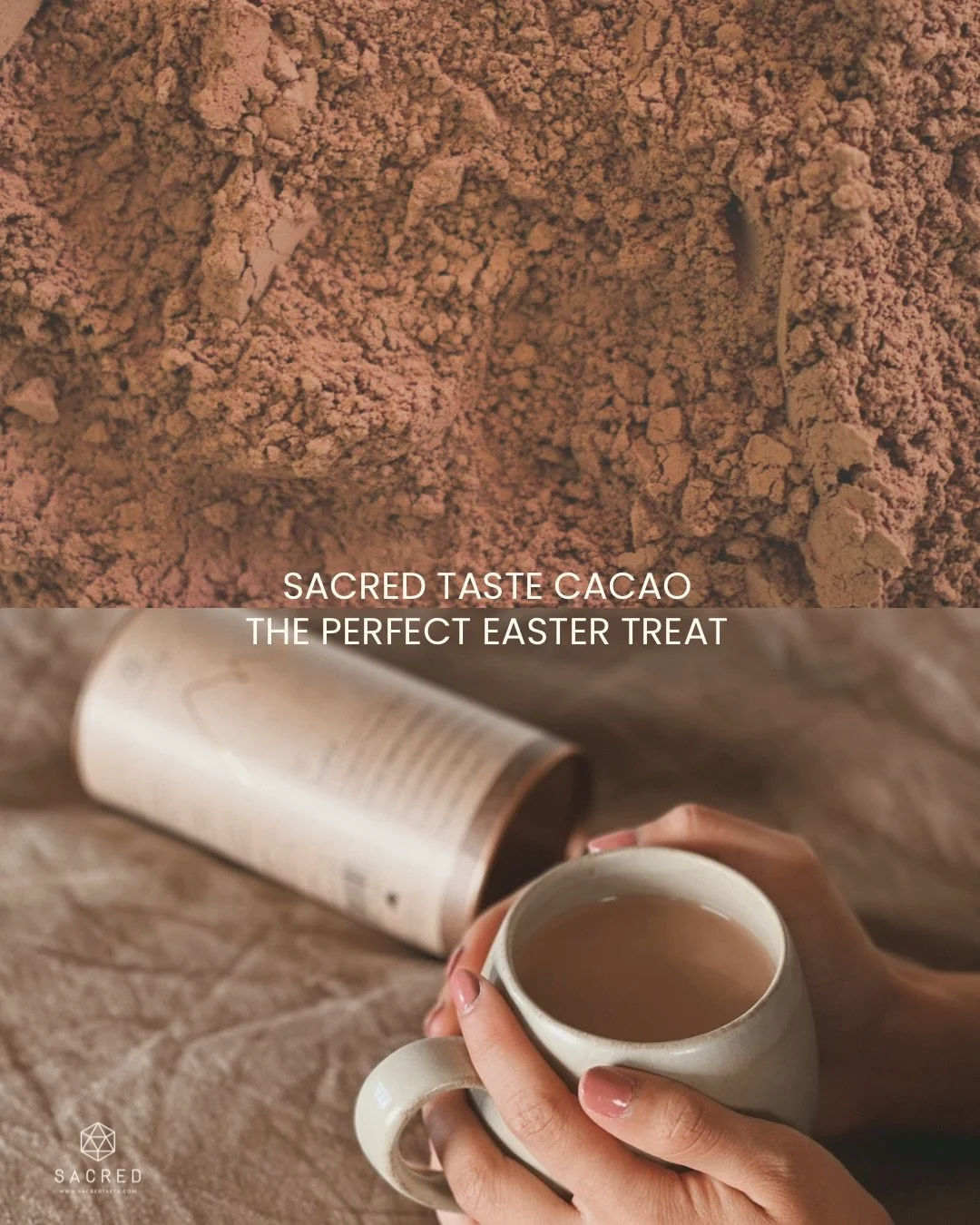 Sacred Taste Cacao❤️
Indulge and unwind with the cacao from Sacred Taste this Easter. A treat that not only is delicious and indulgent, but benefits your body, mind and soul. 

With a Sacred Taste cacao purchase of any two tins receive a complimentar
