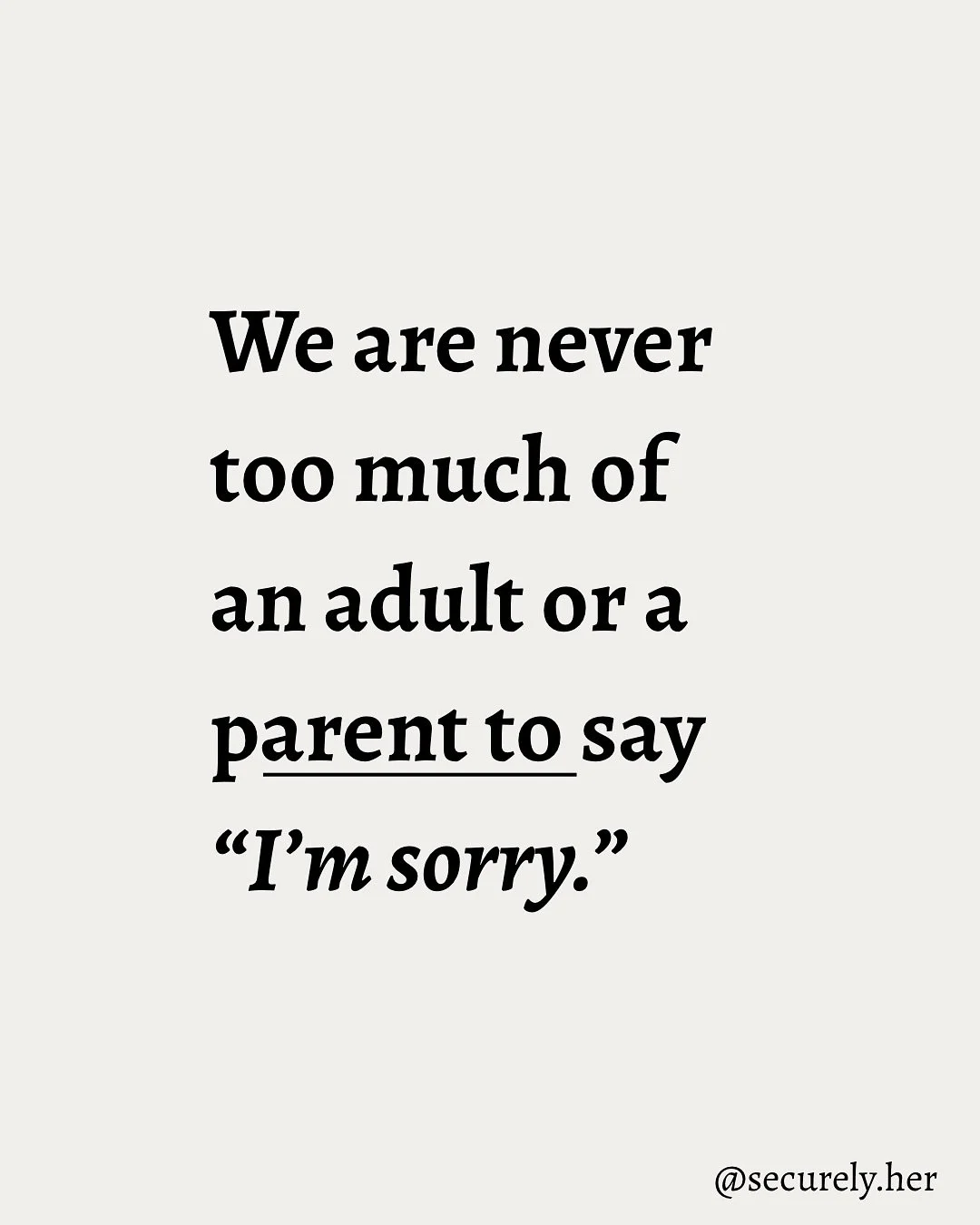 Repairing and creating a safe space to make mistakes are ways we:

Break cycles and form healthy and secure relationships. 

Is saying sorry and repairing difficult? If so, learn why and give yourself grace as you learn to do it differently. 🫶

Lear